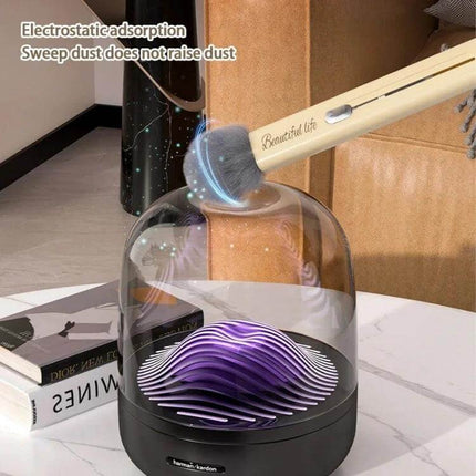Retractable Soft Brush for Car Air Conditioner Vent Cleaning gently removing dust from vent and curved surfaces with retractable microfiber head