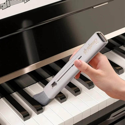 Retractable Soft Brush for Car Air Conditioner Vent Cleaning - retractable microfiber brush cleaning piano keys and vents, ABS durable handle