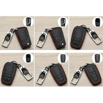 Toyota Car Key Cover With Anti Lost Keychain A To K black fiber synthetic leather protective case with metal swivel buckle