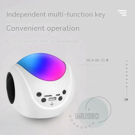 Portable Bluetooth Speaker Compact For Home And Travel Use white compact SY-688 with colorful LED top for workouts trips