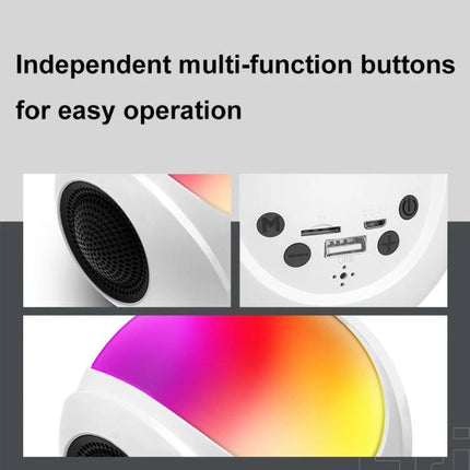 Portable Bluetooth Speaker Compact For Home And Travel Use with independent multi-function buttons and colorful ambient light