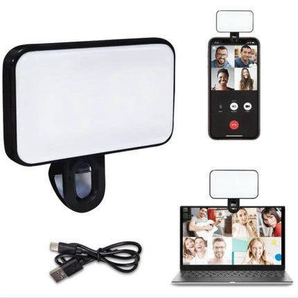 Clip-On Light for Everyday Video Calls and Selfies – compact clip-on LED to improve lighting for phone and laptop video calls and selfies