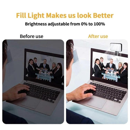 Clip-On Light for Everyday Video Calls and Selfies clipped to laptop improving brightness and reducing shadows for clearer video calls