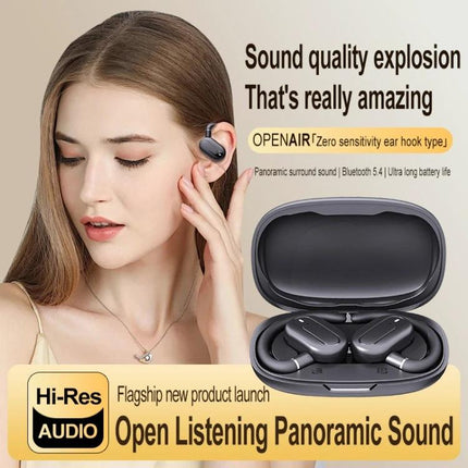 Open Fit Bluetooth Earphones With Case For Commuting lightweight open-fit buds with case, Bluetooth 5.4, touch controls, commuting ready