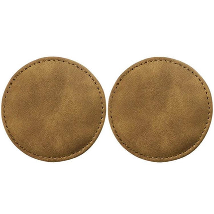 Car Suede Anti Slip Coasters Set for Interior Protection - brown suede round 7cm cup coasters with memory foam lining and anti-slip design
