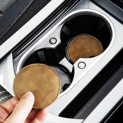 Car Suede Anti Slip Coasters Set for Interior Protection - suede memory foam cup coasters fitting car cup holders to prevent spills and protect upholstery