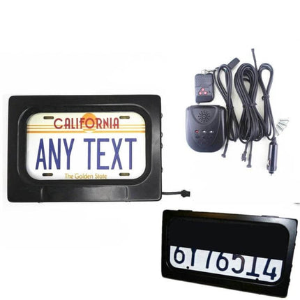 Concealed EU Standard Motorcycle License Plate Roller Shutter iron hidden plate cover for secure parking and theft protection