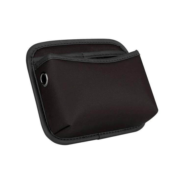 Adhesive Car Center Console Storage Bag Large Capacity nappa leather black with soft velvet interior for cables coins cards pens 18×15×5.5cm