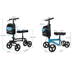 Ergonomic Steerable Knee Walker with Handbrake for Foot Injury Recovery