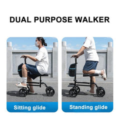 Ergonomic Steerable Knee Walker with Handbrake for Foot Injury Recovery