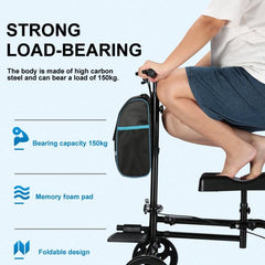 Ergonomic Steerable Knee Walker with Handbrake for Foot Injury Recovery