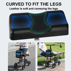 Ergonomic Steerable Knee Walker with Handbrake for Foot Injury Recovery