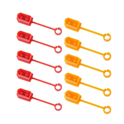 XT60 Lithium Battery Plug Protective Cover, 10-Pack Dustproof Design - red and yellow silicone plug caps for RC battery connectors