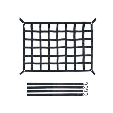 Truck Bed Cargo Net 127x106cm For Everyday Pickup Use - durable polyester grid with straps and hooks for securing gear in pickup beds