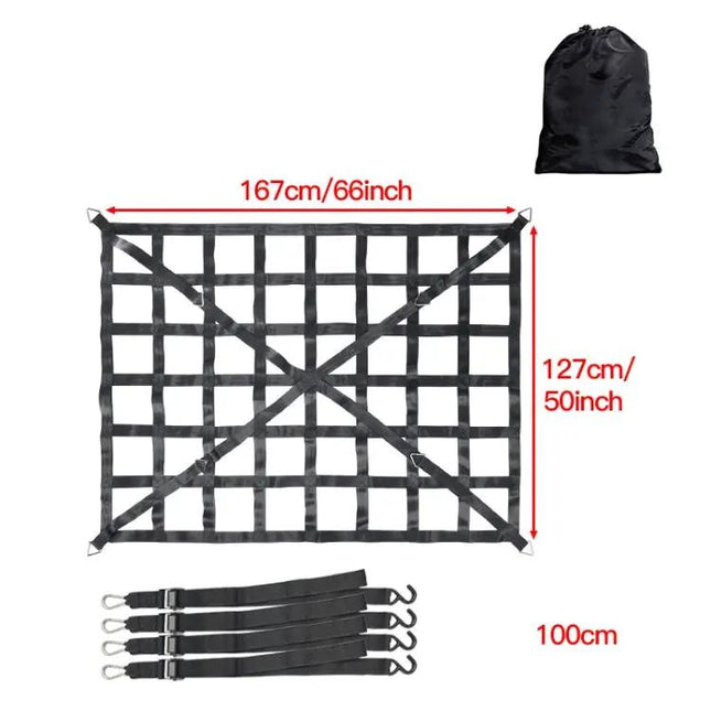 Truck Bed Cargo Net 127x106cm For Everyday Pickup Use