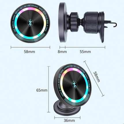 Magsafe Magnetic Wireless Phone Holder for Car Air Outlet Dark Gray 58mm aluminum alloy slim 8mm profile mount for car or desk