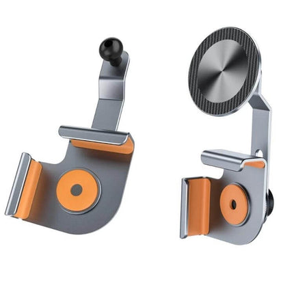 Car Screen Phone Holder Base Aluminum Alloy For Hands Free Use - compact aluminum alloy car mount with silicone padding, folds away for hands-free navigation