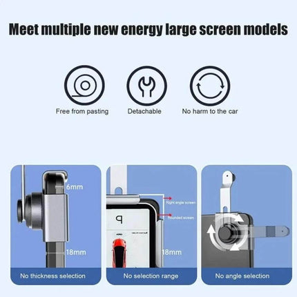 Car Screen Phone Holder Base Aluminum Alloy For Hands Free Use - aluminum alloy car phone mount with silicone padding, foldable base and non-destructive installation