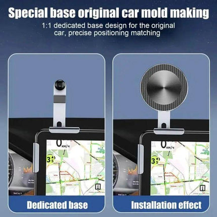 Car Screen Phone Holder Base Aluminum Alloy For Hands Free Use car dashboard mount with aluminum alloy body and silicone padding holding phone for navigation
