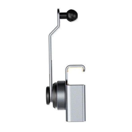 Car Screen Phone Holder Base Aluminum Alloy For Hands Free Use - silver aluminum alloy car mount with silicone padding, folding base and non-destructive attachment