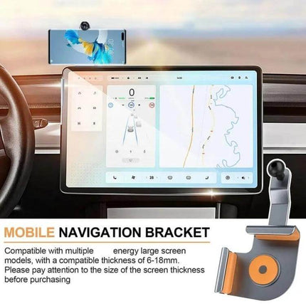 Car Screen Phone Holder Base Aluminum Alloy For Hands Free Use - aluminum alloy mount with silicone padding holding phone and folding base for dashboard