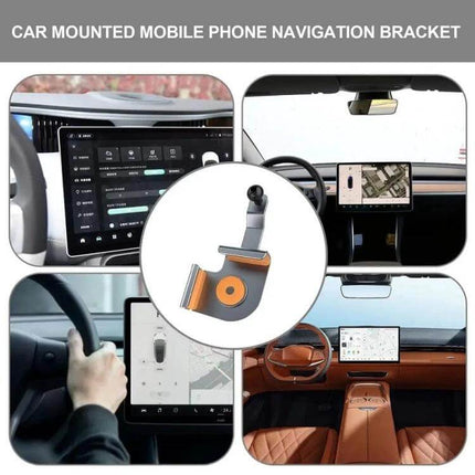 Car Screen Phone Holder Base Aluminum Alloy For Hands Free Use - aluminum alloy car mount with silicone padding for hands-free navigation and calls