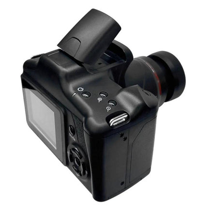 Compact Digital Camera for Everyday Photo and Video Capture – black compact camera with LCD screen and pop-up viewfinder