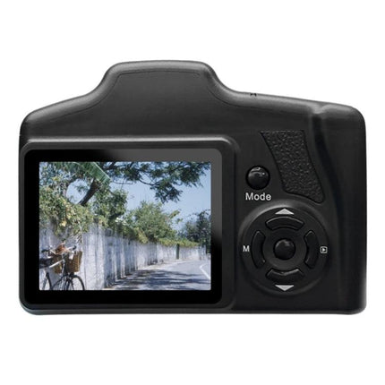 Compact Digital Camera for Everyday Photo and Video Capture - rear LCD showing street scene and simple mode controls