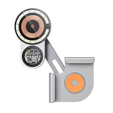 Car Wireless Charging Phone Holder For Tesla And Other Models - silver magnetic 15W alloy mount for navigation and charging