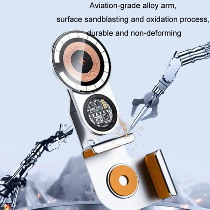 Car Wireless Charging Phone Holder For Tesla And Other Models - alloy magnetic mount with 15W wireless coil and durable aviation-grade arm