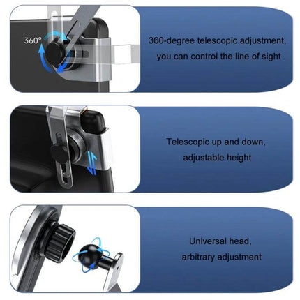 Car Wireless Charging Phone Holder For Tesla And Other Models showing 360° telescopic, adjustable height and universal head for secure magnetic 15W charging