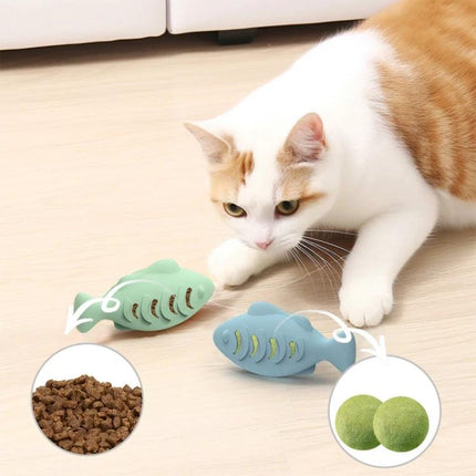 Silicone Fish Shaped Toy for Cats' Daily Home Play Sessions - durable silicone fish treat dispenser for indoor cat play