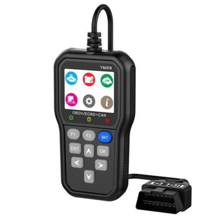 Essential Tool for Monitoring Car Battery in Daily Drives - handheld OBD2 battery voltage scanner with 2.4-inch color screen and OBDII connector