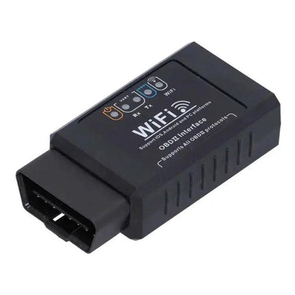 Versatile Tool for Everyday Car Maintenance Checks - black WiFi OBD2 scanner device for reading engine codes and diagnostics during routine checks