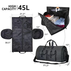 Premium 45L Travel Suit Carrier Bag with Shoe Storage and Adjustable Strap