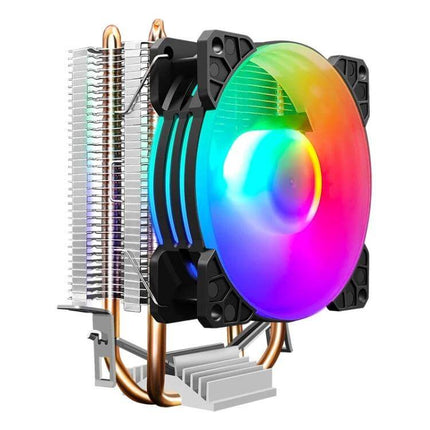 COOLMOON Silent CPU Fan for Desktop PC Cooling with RGB fan, heatpipes and aluminum heatsink for quiet gaming and CPU temperature control