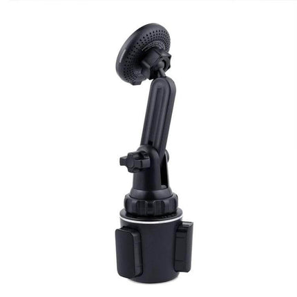 Car Water Cup Holder MagSafe Wireless Charger Bracket Black - black ABS cup-holder mount with adjustable arm and MagSafe wireless charging pad