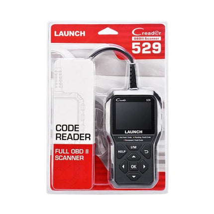 Launch Scanner for Routine Car Diagnostics and Maintenance - handheld OBD2 code reader in retail packaging, model 529