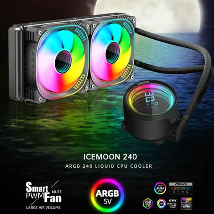COOLMOON Integrated Water Cooling CPU Cooler with Temperature Display