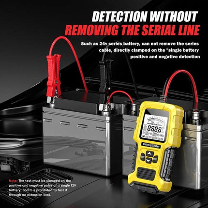 Foxsur Tool For Checking Car Batteries In Daily Maintenance handheld battery tester clamped to car battery for routine checks
