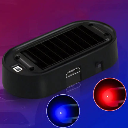 Car Solar Anti-Theft LED Warning Light For Cars Red Light