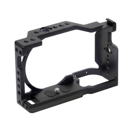 FITTEST Durable Metal Camera Cage for Sony Photography Use - black perforated protective camera cage with accessory mounting points