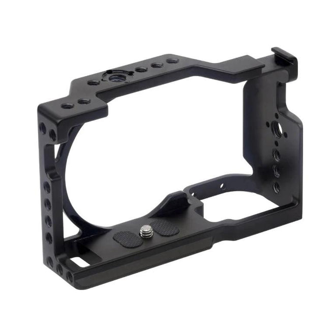 FITTEST Durable Metal Camera Cage for Sony Photography Use - black perforated protective camera cage with accessory mounting points