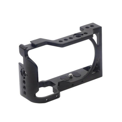 FITTEST Durable Metal Camera Cage for Sony Photography Use — black perforated metal protective camera cage with accessory mounting points