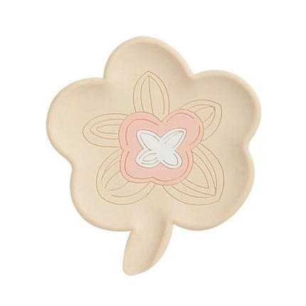 Practical Silicone Soap Dispenser for Everyday Bathroom Routines floral-shaped beige silicone soap holder with drainage