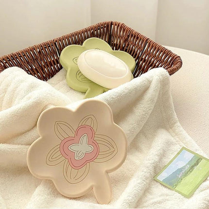 Practical Silicone Soap Dispenser for Everyday Bathroom Routines - floral silicone soap dish in basket keeping bar soap dry and bathroom tidy