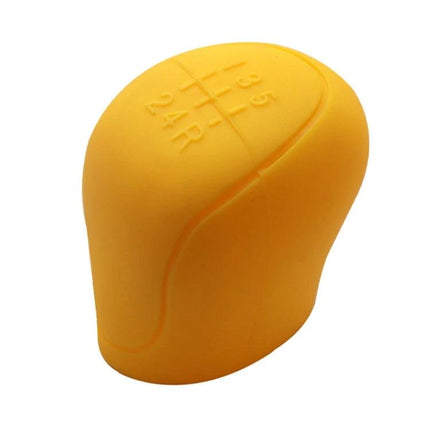 Silicone Gear Shift And Handbrake Cover Anti Slip Universal Fit bright yellow silicone gear shift knob cover with textured grip