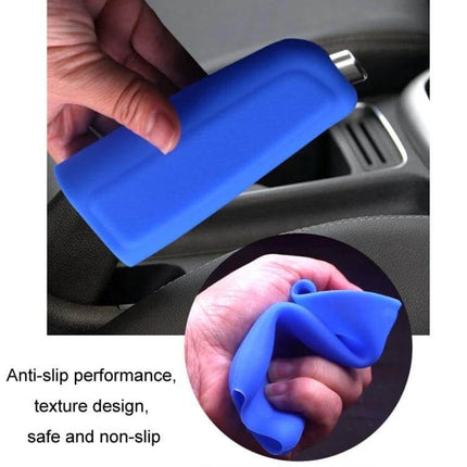 Silicone Gear Shift And Handbrake Cover Anti Slip Universal Fit — blue silicone anti-slip handbrake and gear shift cover, textured grip, easy to clean