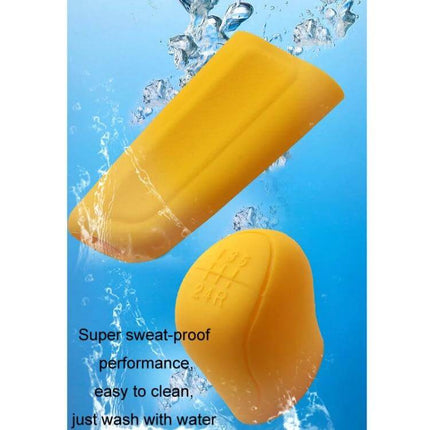 Silicone Gear Shift And Handbrake Cover Anti Slip Universal Fit bright yellow silicone sleeve set, sweat-proof, easy to clean