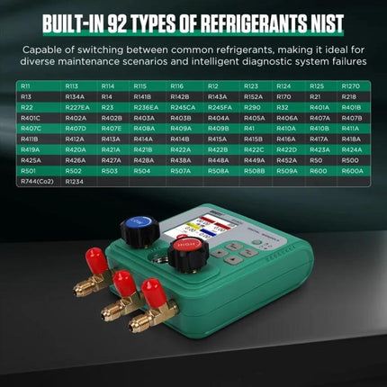 Essential DUOYI Gauge for Automotive Maintenance Tasks - handheld vacuum and pressure gauge with 92 refrigerant types display for diagnostics